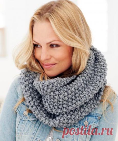 Шарф снуд спицами