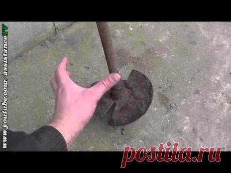 Самодельный земляной бур - удобно и очень просто