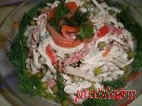 Салат с кальмарами