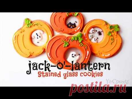 【 Halloween Jack-o'-lantern cookies 】ハロウィンのステンドグラスクッキー