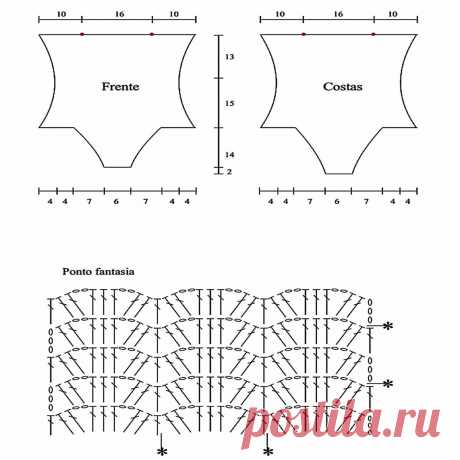 Бежевое боди крючком. Выкройка и схемы – Paradosik Handmade - вязание для начинающих и профессионалов