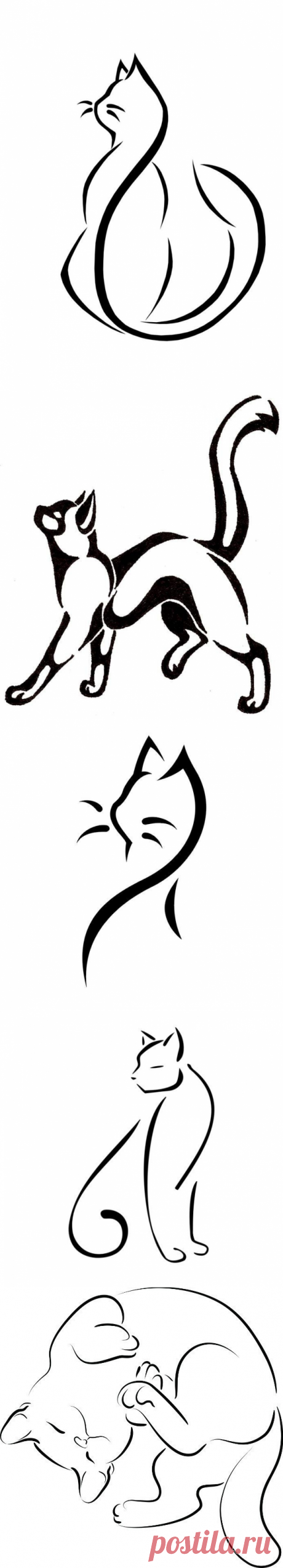 Трафареты милых кошечек