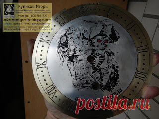 Куликов Игорь. Живопись графика офорт. Kulikov Igor painting drawing etching : Циферблат с пиратом.