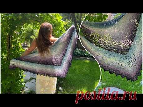 Это бомба! 🦋🦋🦋 Вяжем шаль «СУМЕРКИ»! Amazing crochet shawl
