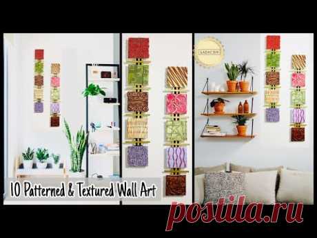 10 Textured & Patterned Wall Hanging Craft Idea|gadac diy| Home Decorating Ideas| DIY Room Decor