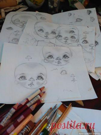 Роспись лица текстильной куклы. Мастер класс от Елены Конновой [15 этапов] / Текстильная кукла / Бэйбики. Куклы фото. Одежда для кукол