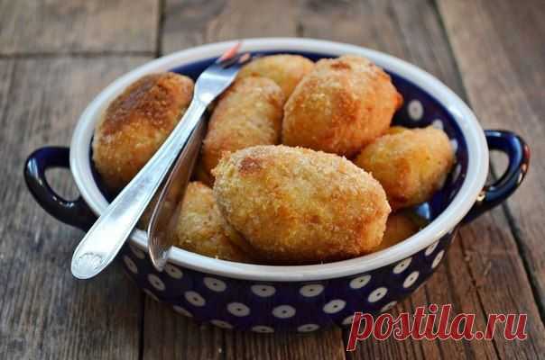 Картофельные крокеты с сыром и грибами в духовке