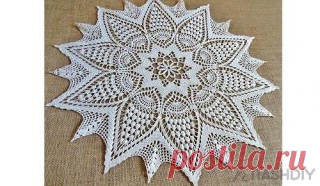 Схема для вязания салфетки или коврика Схема для вязания салфетки или коврикаОчень красивый узор салфетки, приятное украшение для дома. Схема для вязания салфетки или коврика.