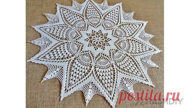 Схема для вязания салфетки или коврика Схема для вязания салфетки или коврикаОчень красивый узор салфетки, приятное украшение для дома. Схема для вязания салфетки или коврика.
