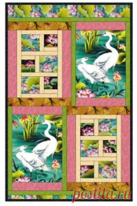 Очень красивое и нежное одеяло «Лотос» выполнено в технике пэчворк (квилтинг).
Сшив его, вы добавите в интерьер своего дома еще один стильный аксессуар.