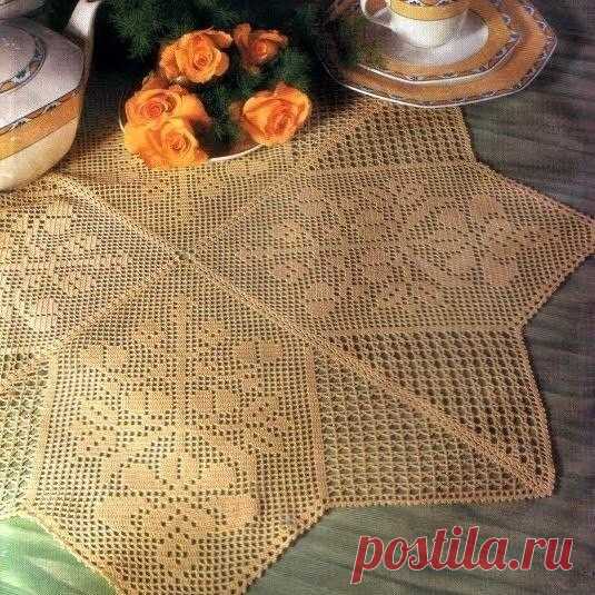 ​Очень красивая салфетка крючком