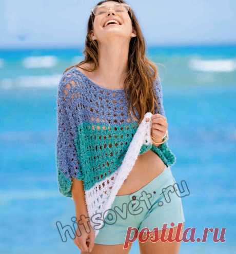 Сетчатый трехцветный свободный джемпер - Хитсовет