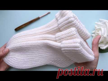 💥🧦 Обратная пятка! Вяжем анатомические носочки крючком легко и просто