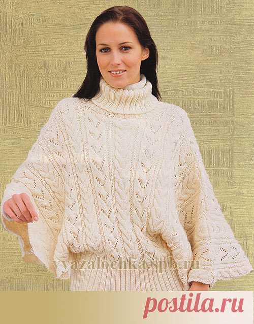 Пуловер с рукавами "летучая мышь" | ЕЛЕНА ВЯЗАЛОЧКА — Вязание Спицами и Крючком | Лучшие Схемы и Модели Бесплатно