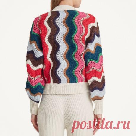 Узор «павлинье перо» или «ажурные волны»: 5 интересных идей вязания плечевого изделия | Вяжем вместе! | Дзен