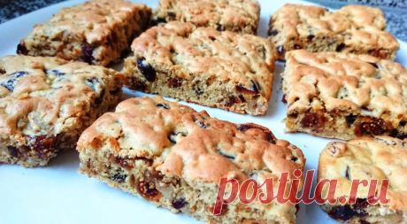 ВКУСНОЕ И ПОЛЕЗНОЕ ПЕЧЕНЬЕ, КОТОРОЕ ГОТОВИТСЯ ЗА 5 МИНУТ С ОРЕХАМИ, ИЗЮМОМ И ДРУГИМИ СУХОФРУКТАМИ Идеальный десерт к чаю!