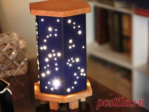 Luz mágica de la noche estrellada con madera, foamboard y luces de hadas: 9 pasos (con fotos)