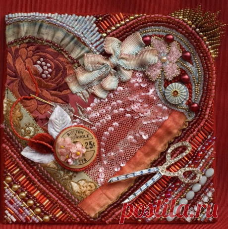 Сочетание техники «крейзи квилт» и вышивки в потрясающих работах мастеров - Ярмарка Мастеров - ручная работа, handmade