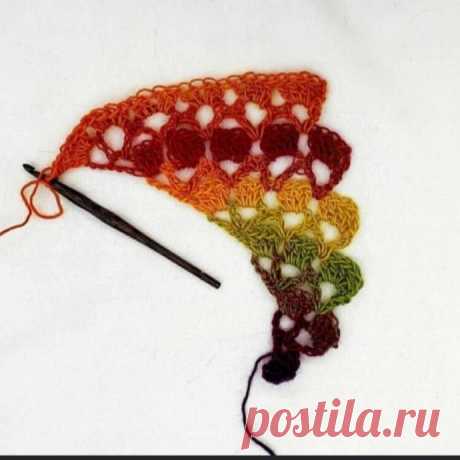 Бактус от угла, крючком