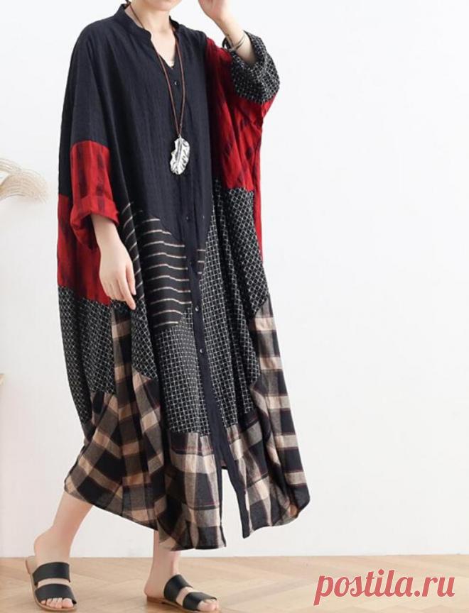 Women Shirt Dress Loose Coat dress Oversized V collar dress | Etsy