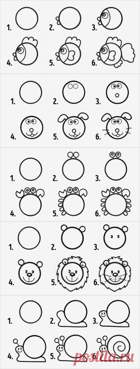 10 рисунков из кружков, которые легко нарисовать с детьми / Малютка