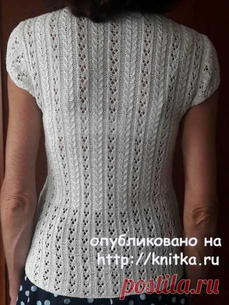 Ажурная кофточка спицами. Работа Марины Ефименко, Вязание для женщин