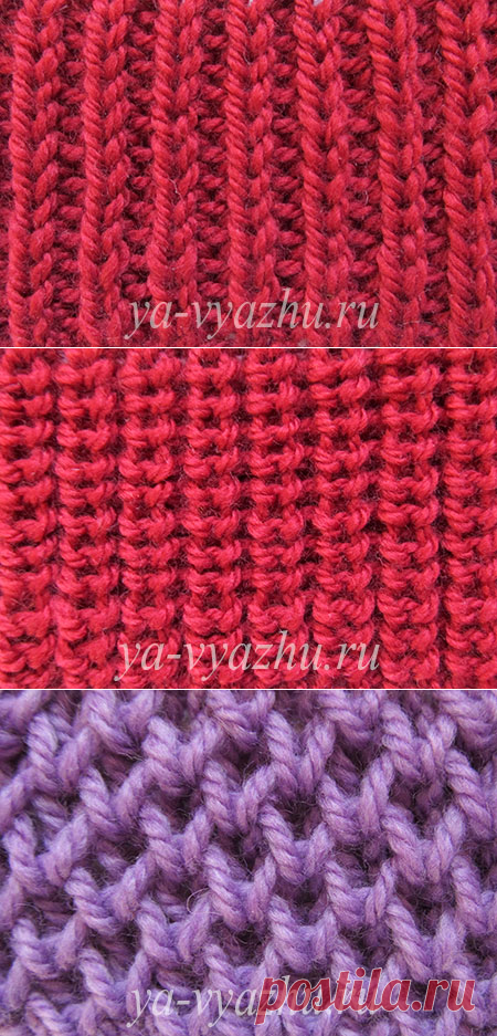 Полупатентная (жемчужная) резинка спицами и патентные узоры | Вязальное настроение...