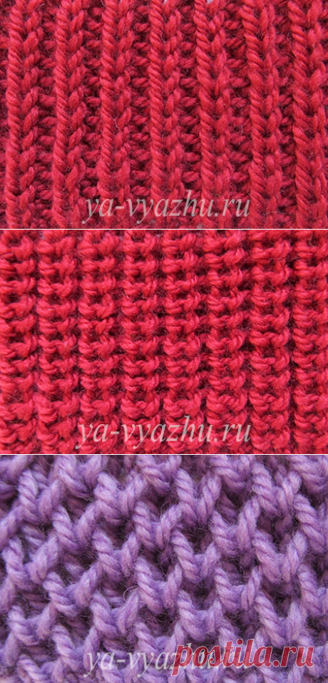 Полупатентная (жемчужная) резинка спицами и патентные узоры | Вязальное настроение...