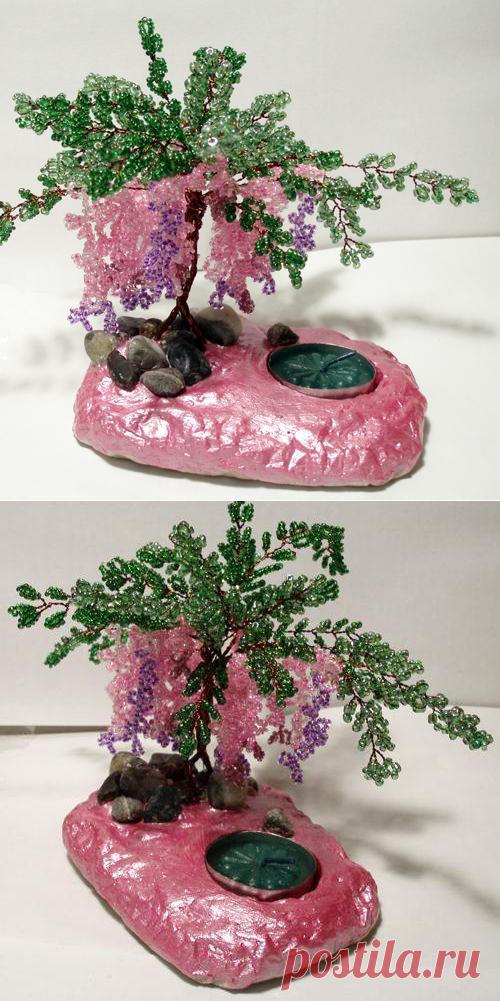 Как сделать дерево из бисера. Сакура. | Самоделкино