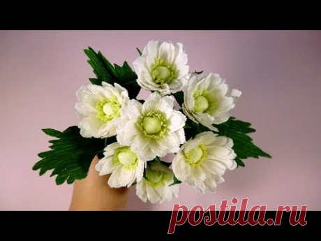 АНОНС!!! Очень красивые ХРИЗАНТЕМЫ из бумаги. Цветы из гофрированной бумаги.
