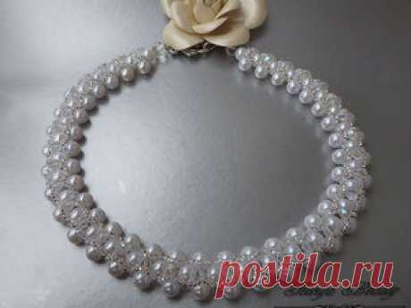 Легко и просто плетем из бисера колье «Жемчужное очарование» - Ярмарка Мастеров - ручная работа, handmade