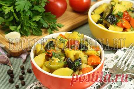 Овощное рагу с кабачками, баклажанами и картошкой - рецепт с фото Готовим овощное рагу с кабачками, баклажанами и картошкой по простому рецепту с пошаговыми фото. Приготовление овощного рагу займет всего полчаса.