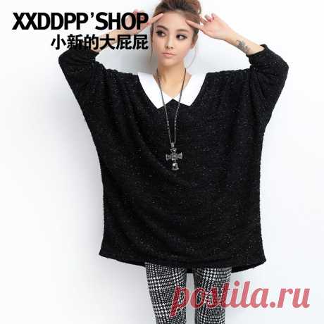 clothing paypal Picture - More Detailed Picture about free shipping bust 160cm Plus size clothing winter long sleeve basic sweater peter pan collar medium long women XXXL 4XL 5XL 6XL Picture in from Foreign trade Co., Ltd-H. Aliexpress.com | Alibaba Group