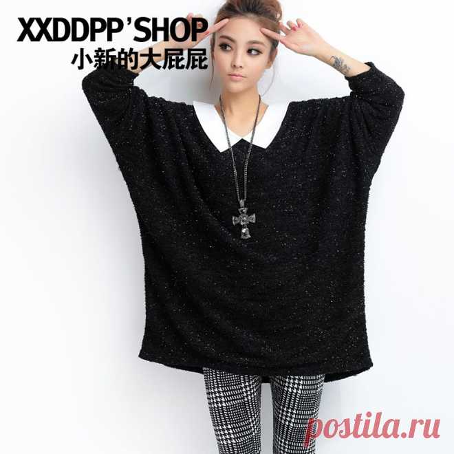 clothing paypal Picture - More Detailed Picture about free shipping bust 160cm Plus size clothing winter long sleeve basic sweater peter pan collar medium long women XXXL 4XL 5XL 6XL Picture in from Foreign trade Co., Ltd-H. Aliexpress.com | Alibaba Group