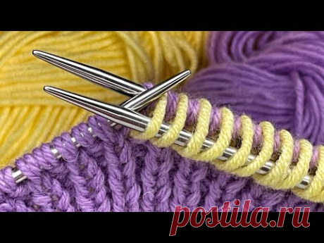ШЕДЕВР из 1 ПЕТЛИ! Быстрый и простой узор спицами.