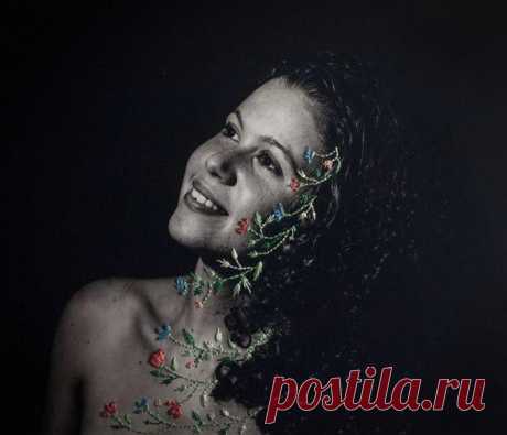 Остроумные работы: вышивки на фотографиях Алин Брант (Aline Brant) | Фотоискусство
