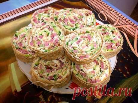 ЛАВАШ С ВЕТЧИНОЙ И СЫРОМ — Домашняя кулинария