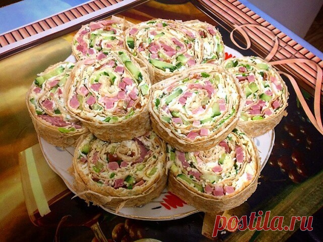 ЛАВАШ С ВЕТЧИНОЙ И СЫРОМ — Домашняя кулинария