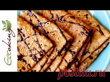 Блины из муки зеленой гречки / без глютена, масла, яиц, лактозы / vegan (постные) / ПП