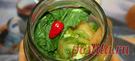 Зеленые помидоры с чесноком на зиму