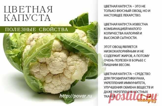 Цветная капуста полезные свойства