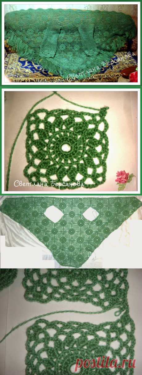 Вязание крючком и спицами/Crochet and knitting: Идея для вязания - шаль-жакет. Мастер-класс