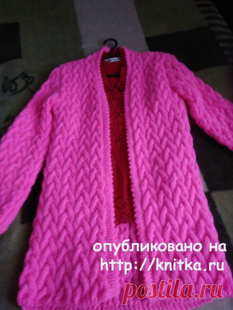 Вязанный спицами женский кардиган. Работа Лидии Климович, Вязание для женщин