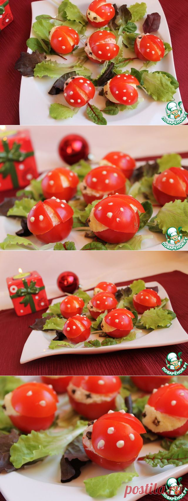 Закуска "Божьи коровки" с двумя начинками