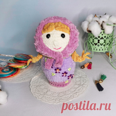 PDF Матрёшка крючком. FREE crochet pattern; Аmigurumi doll patterns. Амигуруми схемы и описания на русском. Вязаные игрушки и поделки своими руками #amimore - матрешка, кукла, куколка.