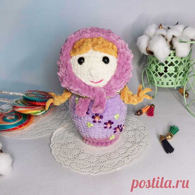 PDF Матрёшка крючком. FREE crochet pattern; Аmigurumi doll patterns. Амигуруми схемы и описания на русском. Вязаные игрушки и поделки своими руками #amimore - матрешка, кукла, куколка.