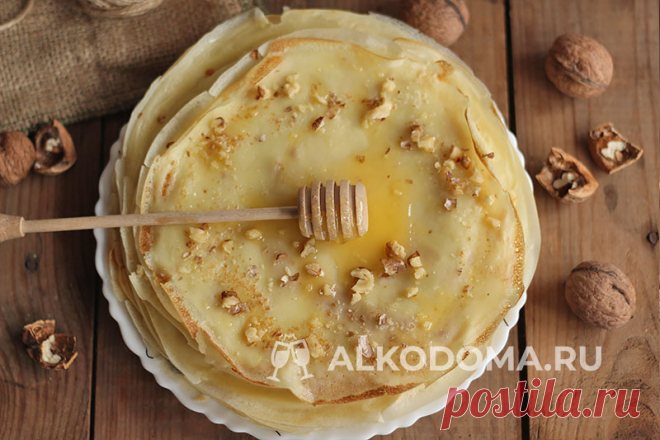 Заварные блины на молоке и кипятке тонкие с дырочками: рецепт с пошаговыми фото