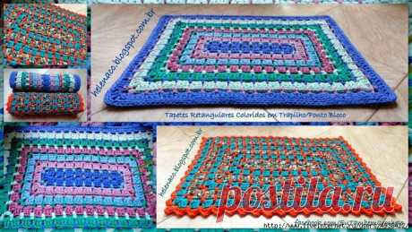 Два прямоугольных коврика по одной схеме. Фото + схема.
