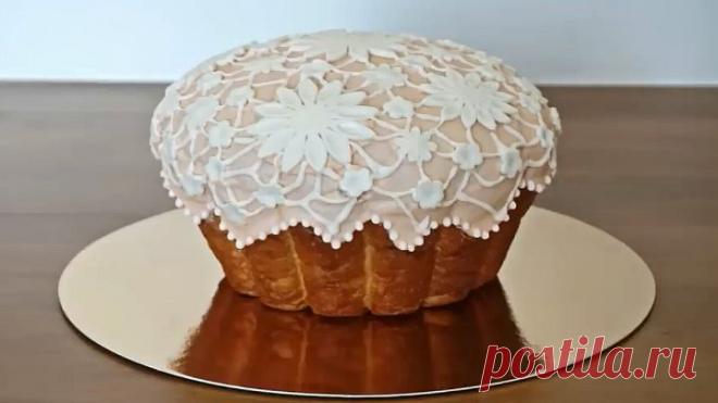 Как украсить пасхальный кулич. Кружева.