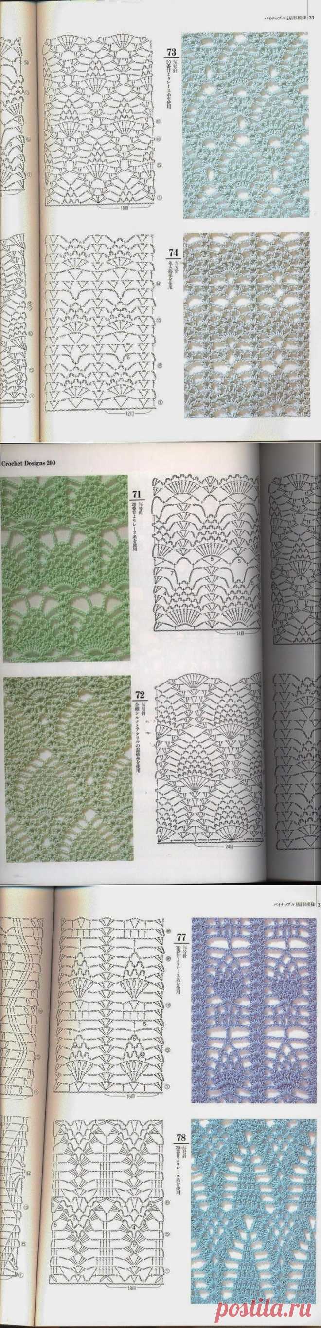 Irish crochet &: Несколько схем ажура и ананасов
